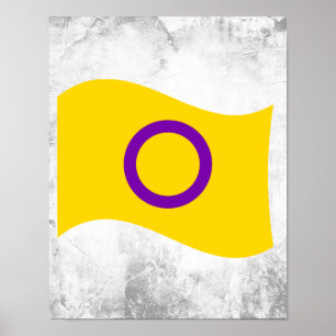 Intersex Pride Wavy Flag Poster
