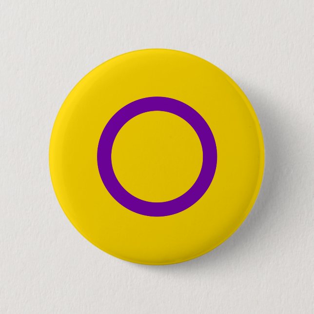 Intersex Pride Yellow Purple Circle Flag  6 Cm Round Badge (Front)