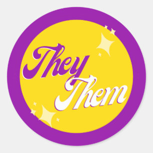 Intersex Pronouns Classic Round Sticker