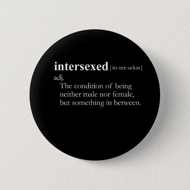 INTERSEXED (definition) 6 Cm Round Badge (Front)