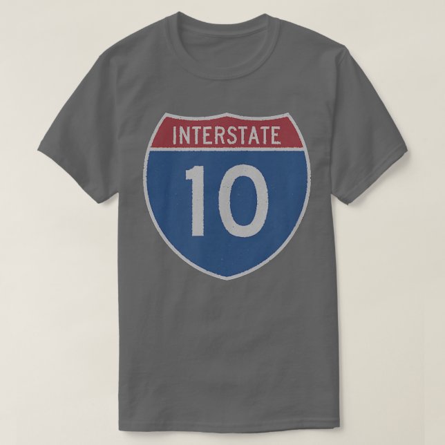Interstate 10 Highway Road Trip  10th birthday Tee (Design Front)
