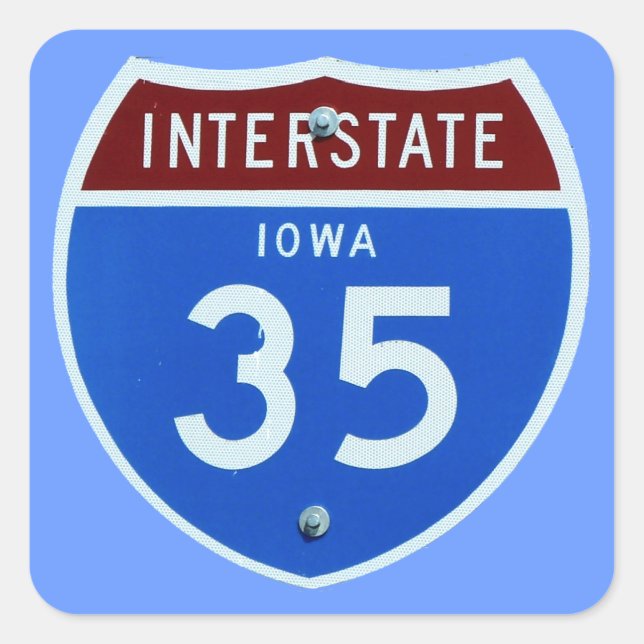 Interstate 35 Shield Square Sticker (Front)