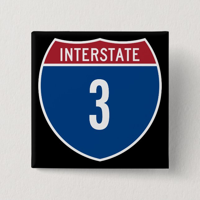 Interstate 3 15 cm square badge (Front)