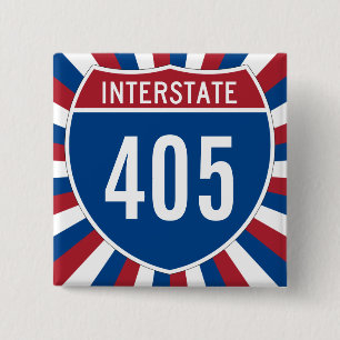 Interstate 405 15 cm square badge
