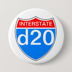 Interstate d20 7.5 cm round badge