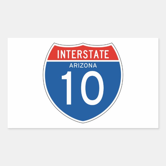 Interstate Sign 10 - Arizona Rectangular Sticker (Front)