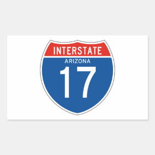 Interstate Sign 17 - Arizona Rectangular Sticker