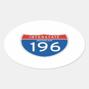 Interstate Sign 196 - Michigan Oval Sticker