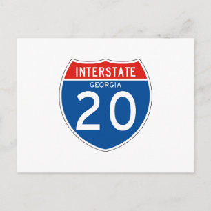 Interstate Sign 20 - Georgia Postcard