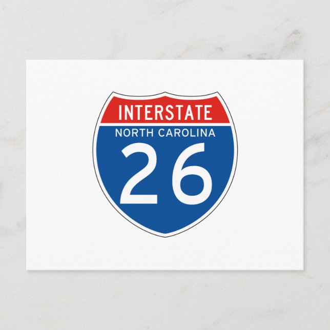 Interstate Sign 26 - North Carolina Postcard (Front)