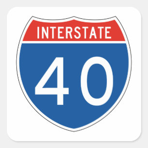 Interstate Sign 40 Square Sticker