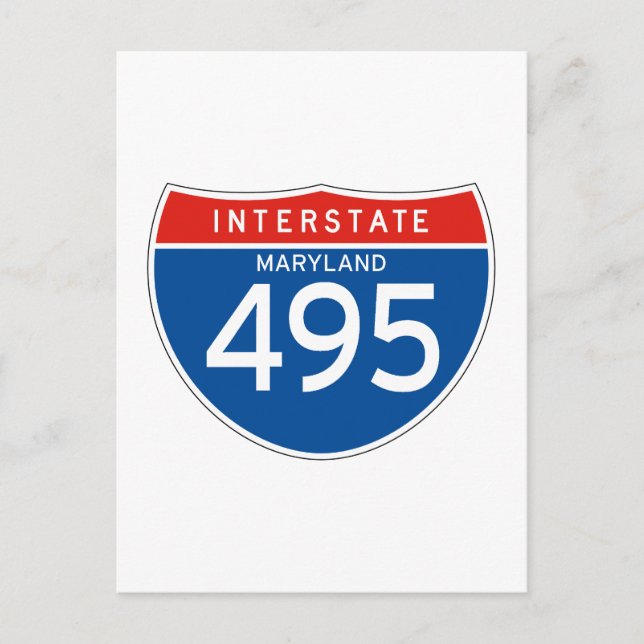 Interstate Sign 495 - Maryland Postcard (Front)