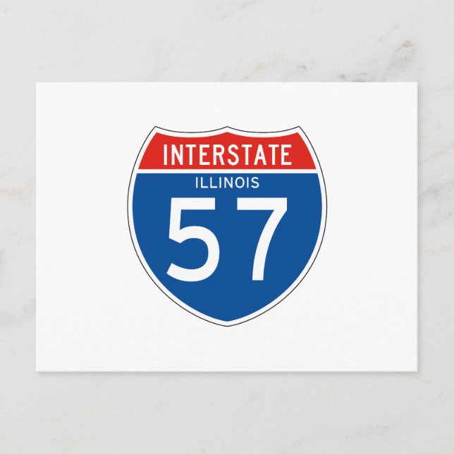 Interstate Sign 57 - Illinois Postcard (Front)