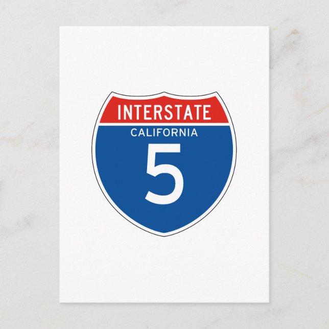 Interstate Sign 5 - California Postcard (Front)