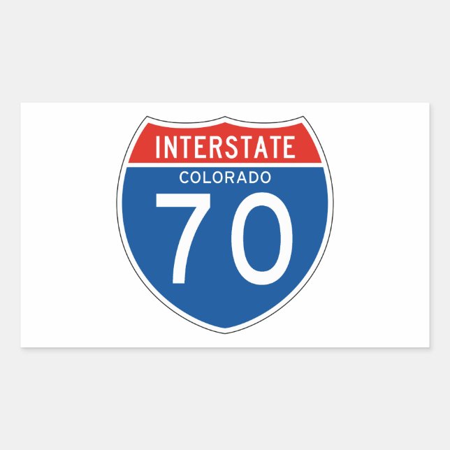 Interstate Sign 70 - Colorado Rectangular Sticker (Front)