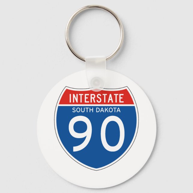 Interstate Sign 90 - South Dakota Key Ring (Front)