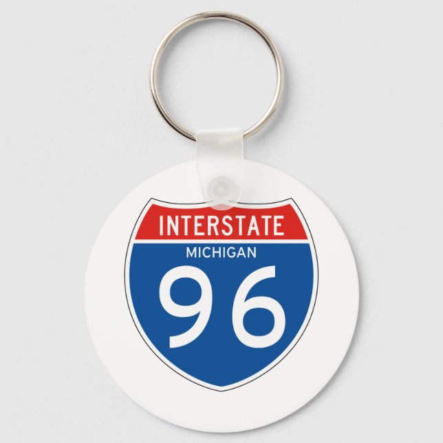 Interstate Sign 96 - Michigan Key Ring (Front)