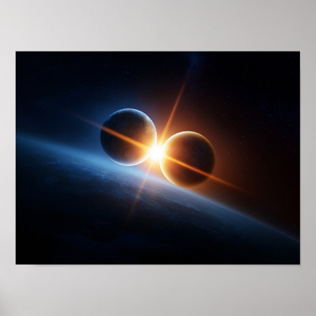 Interstellar Planet Collision and Cosmic Light Poster (Front)