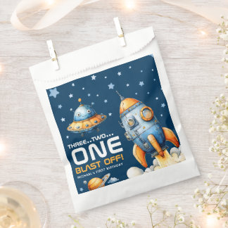 Interstellar Rocket Launch Blast Off 1st Birthday Favour Bags