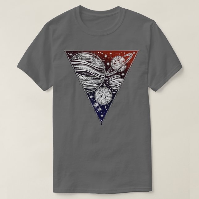 Interstellar   Sacred Geometry Cosmos Planets Spac T-Shirt (Design Front)
