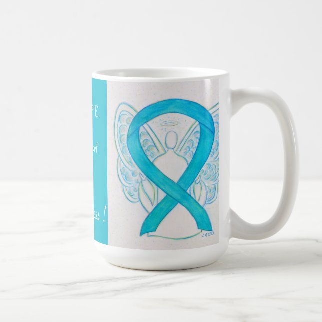 Interstitial Cystitis Awareness Ribbon Angel Mug (Right)