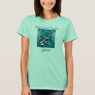 "Interstitial Cystitis Zebra" Ribbon Tee - Teal