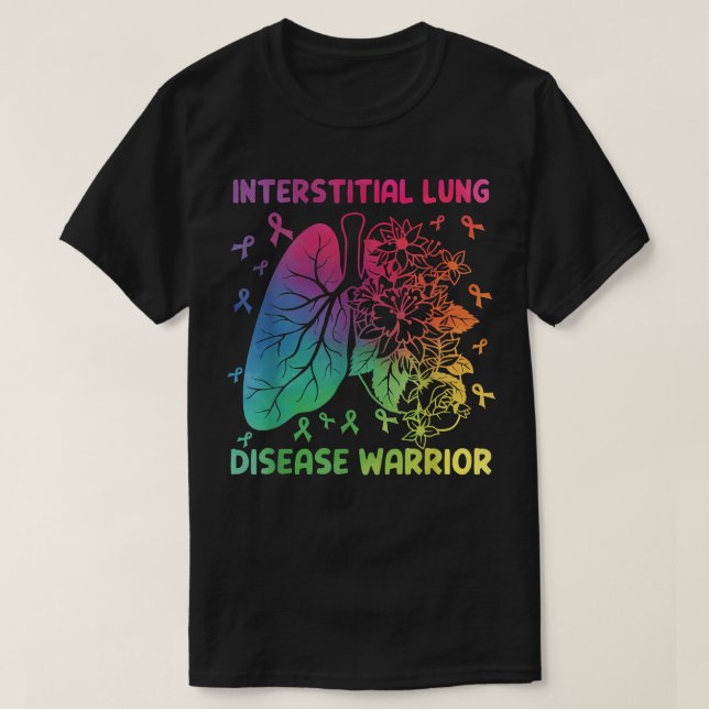 Interstitial Lung Disease Warrior Ribbons  T-Shirt (Design Front)