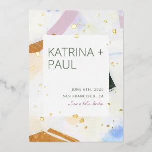 Intertwined foil save the date card