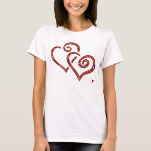 Intertwined hearts, red, emoji-filled design T-Shirt