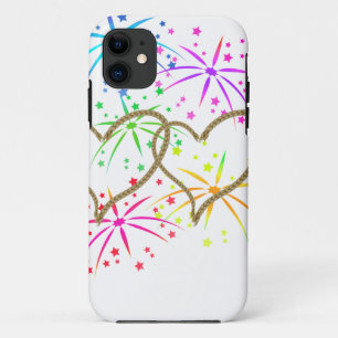 Intertwined hearts tangled rope romantic fireworks Case-Mate iPhone case