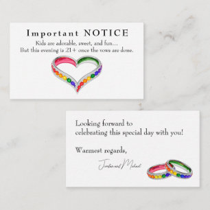 🌈  Intertwined in Pride Adults‑Only Wedding Enclosure Card