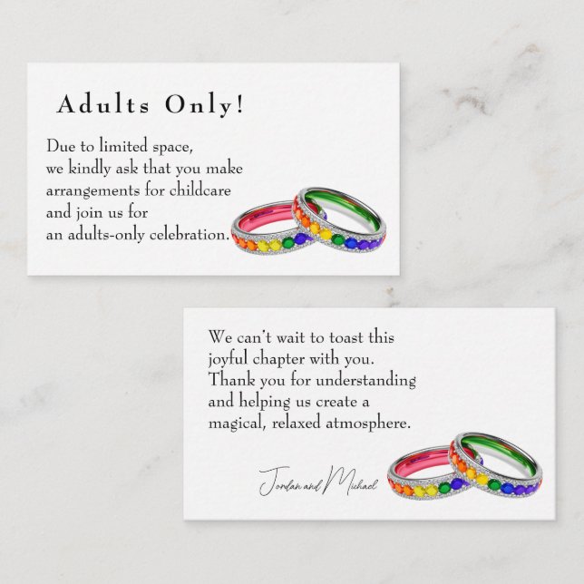 🌈 Intertwined in Pride – Adults‑Only Wedding Enclosure Card (Front/Back)