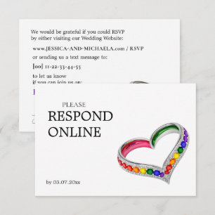 🌈 Intertwined in Pride Horizontal RSVP Online  Card