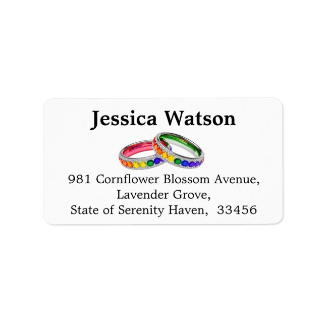 🌈 Intertwined in Pride – Rainbow Rings  Label (Front)
