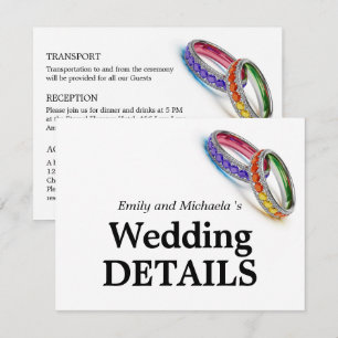 🌈  Intertwined in Pride – Wedding Details Enclosure Card