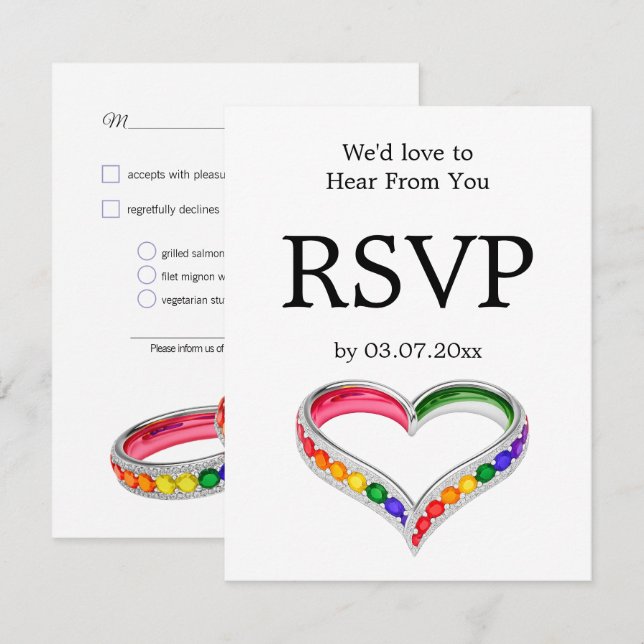 🌈 Intertwined in Pride –with Meal Choices RSVP Card (Front/Back)