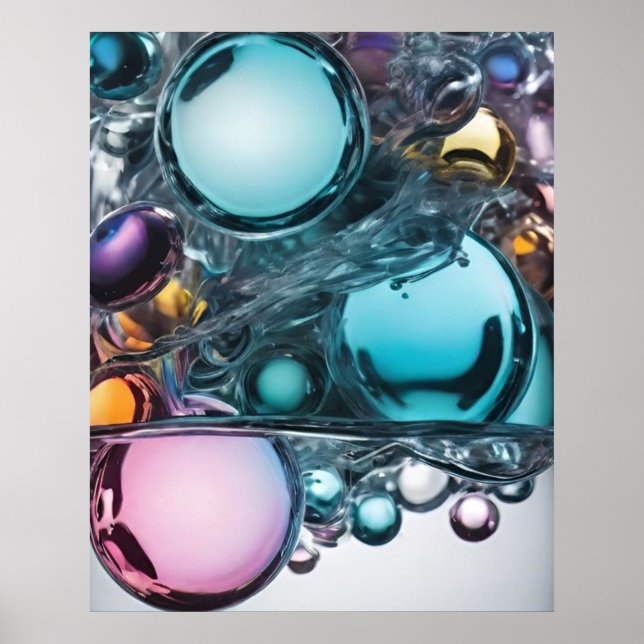 Intertwined Reflective Spheres Poster (Front)
