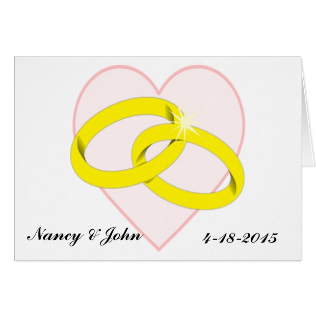 Intertwined Wedding Rings & Heart (Front Horizontal)