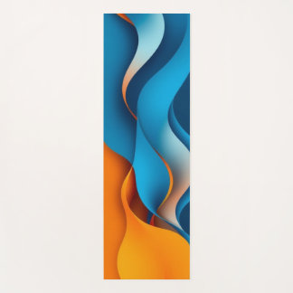 Intertwining Orange and Blue Waves Yoga Mat