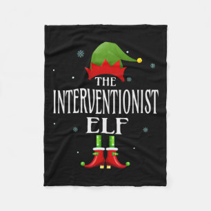 Interventionist Elf Xmas Matching Family Group Chr Fleece Blanket