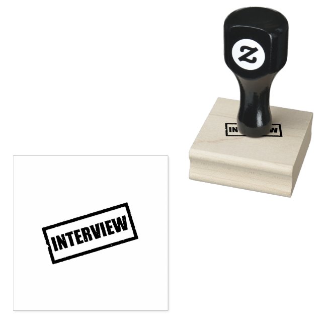 INTERVIEW HR Department recruiter office Jet Black Rubber Stamp (Stamped)