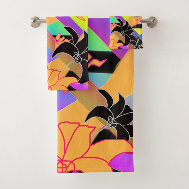  Interwoven Floral  Bath Towel Set (Insitu)