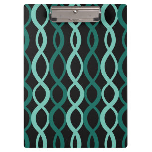 Interwoven Geometric Pattern Green Modern Office Clipboard