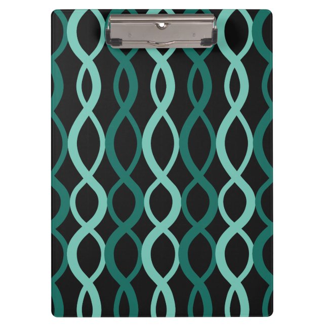 Interwoven Geometric Pattern-Modern Office Clipboard (Front)