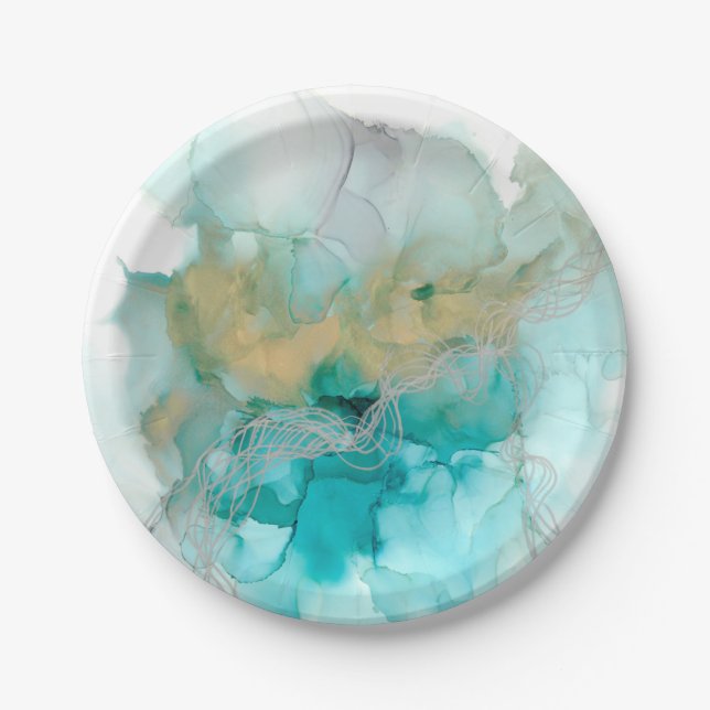 Interwoven Metallics Paper Plate (Front)