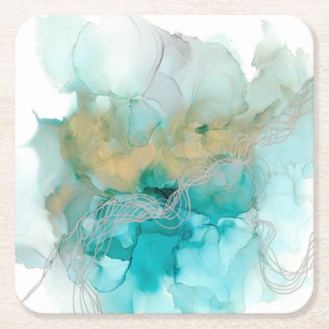 Interwoven Metallics Square Paper Coaster (Front)