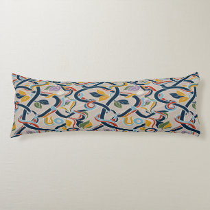 Interwoven Vines in Vibrant Harmony Body Cushion