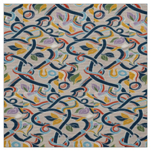Interwoven Vines in Vibrant Harmony Fabric