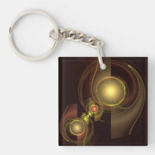Intimate Connection Abstract Art Key Ring
