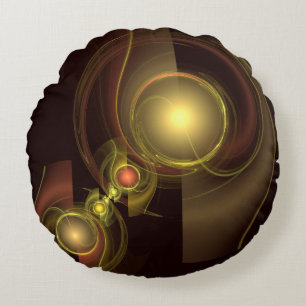 Intimate Connection Abstract Art Round Pillow